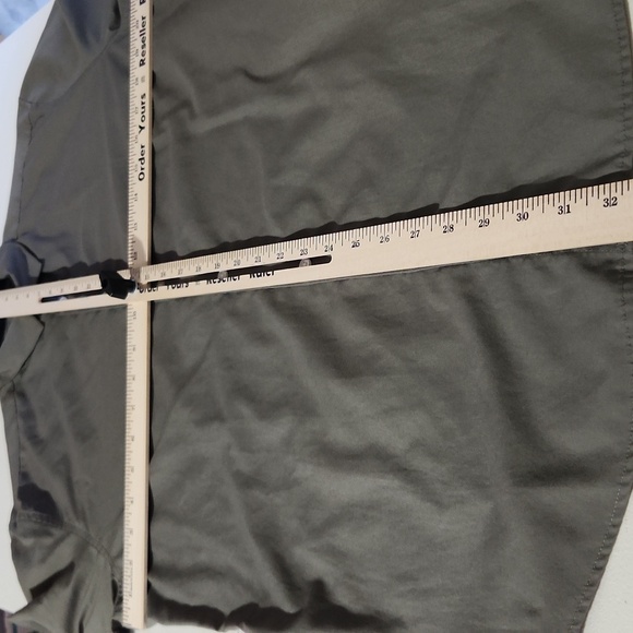 H&M Easy Iron Shirt Mens Size L Gray Green Slim Fit Longsleve Button Shirt - Picture 5 of 6